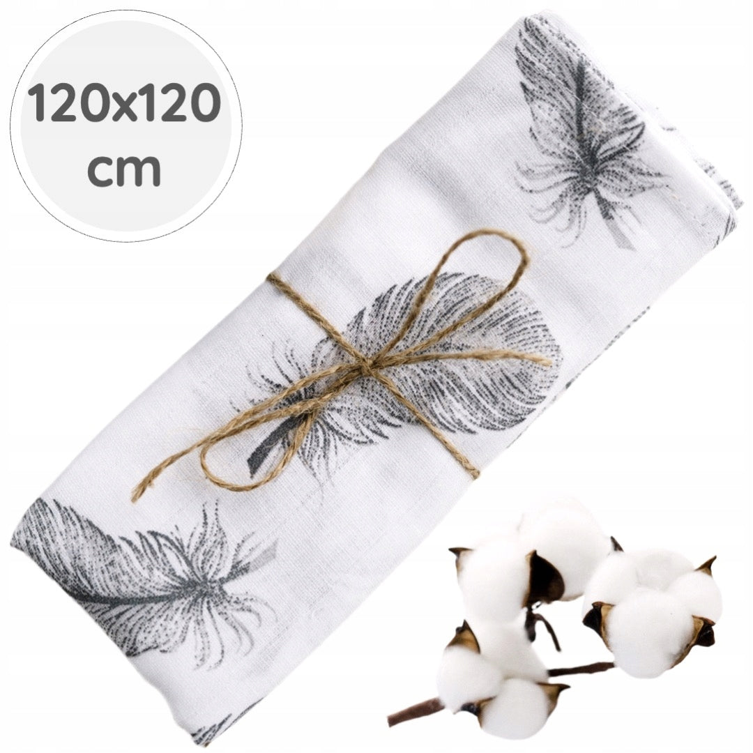 SWADDLE DIAPER MUSLIN DIAPER HYPOALLERGENIC Poland 120x120cm BabyU