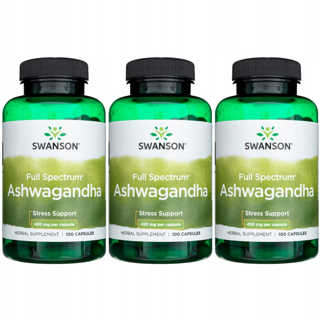 SWANSON ASHWAGANDHA ASHWAGANDA Indian Ginseng Withania 3x100 CAPSULES