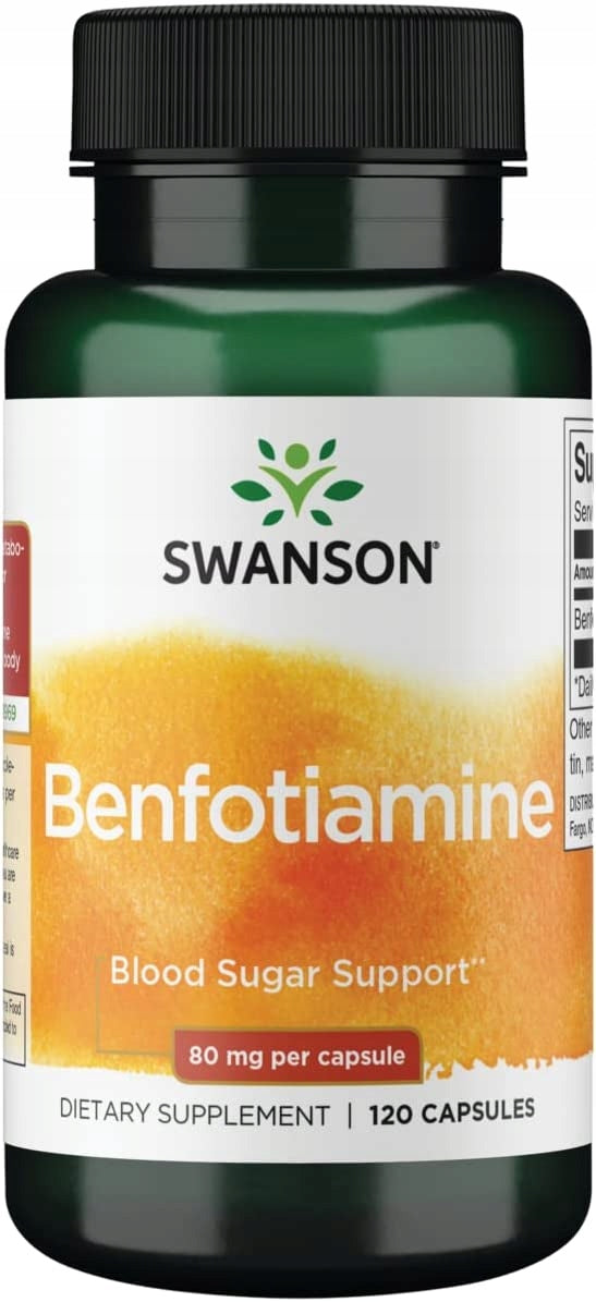SWANSON BENFOTIAMINE 80 mg 120 capsules VITAMIN B1 GLUCOSE METABOLISM Manufacturer code SWU975