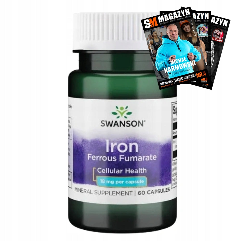 SWANSON IRON FUMARATE 18 mg 60 kaps FATIGUE STRENGTH ENERGY STRENGTH