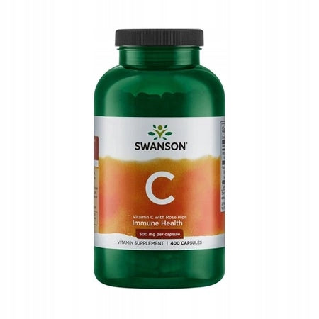 SWANSON VITAMIN C 500 mg L-ASCORBIC ACID + Wild rose 400 kap IMMUNITY Packaging status original
