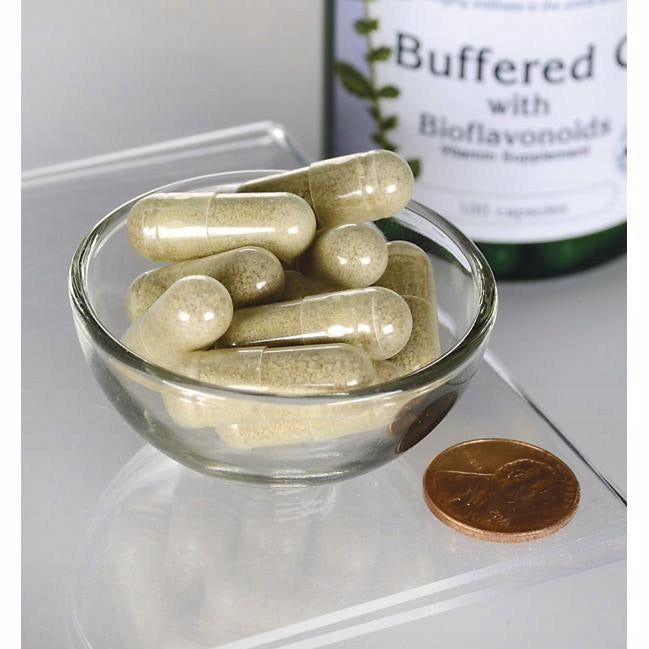 SWANSON VITAMIN C Buffered CALCIUM ASCORBATE 100 kaps SKIN Resistance Packaging status original