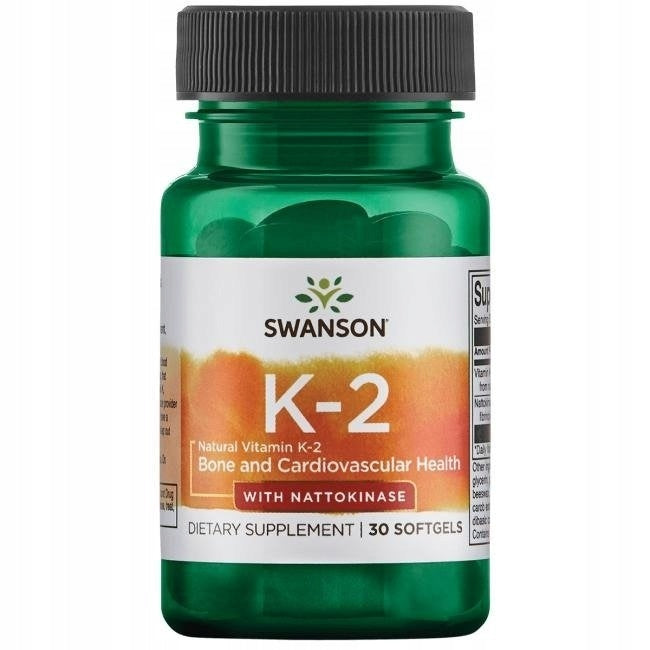 SWANSON Vitamin K2 + Nattokinase 30 capsules HEALTHY BONES Heart Manufacturer code 087614028194