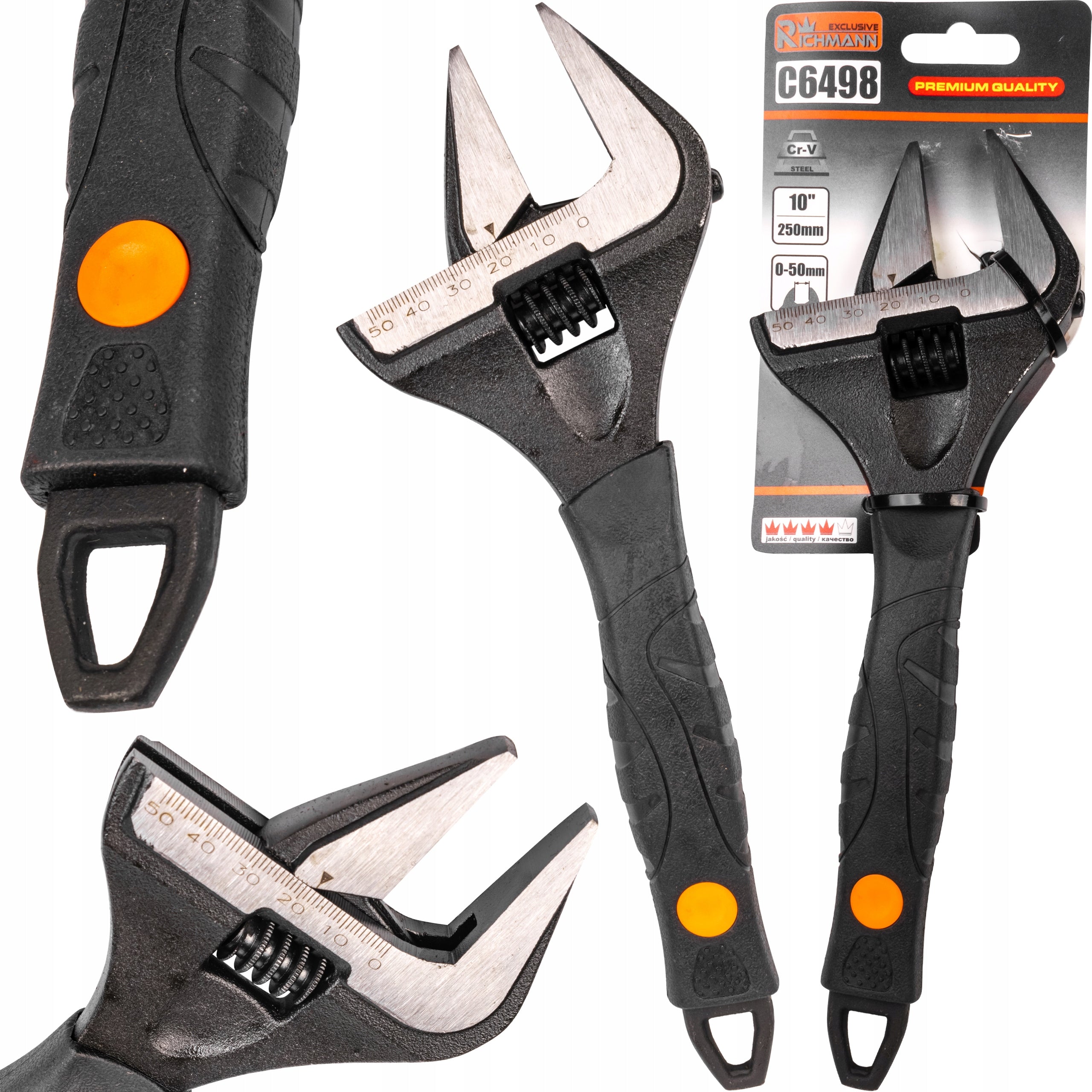 SWEDISH ADJUSTABLE WRENCH SWEDE WIDE 10'' 50mm