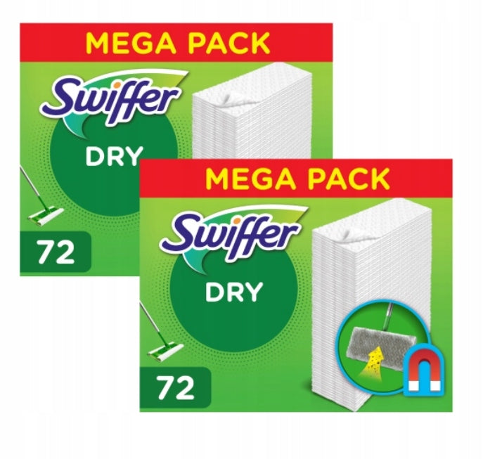 SWIFFER DRY MOP CLOTHS 144 PCS ELECTROSTATIC CARTRIDGES STOCK Packaging status original
