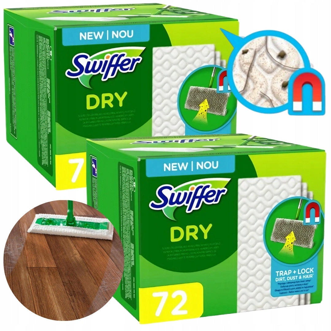 SWIFFER DRY MOP CLOTHS 144 PCS ELECTROSTATIC CARTRIDGES STOCK