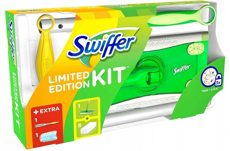 SWIFFER Mega Large Starter Kit Mop + Cartridges 8pcs + Litter 2+1