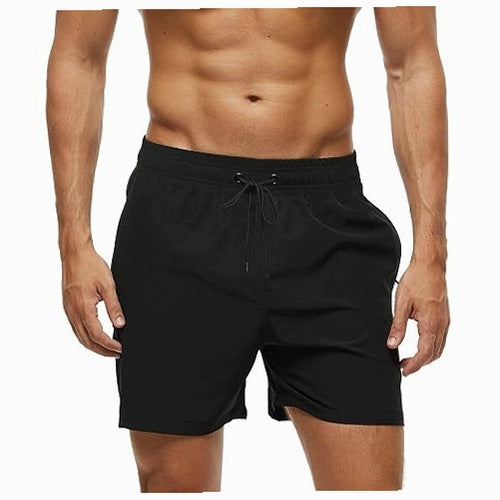 SWIM SHORTS MEN QUICK-DRYING WITH POCKET ZIPPER BLACK