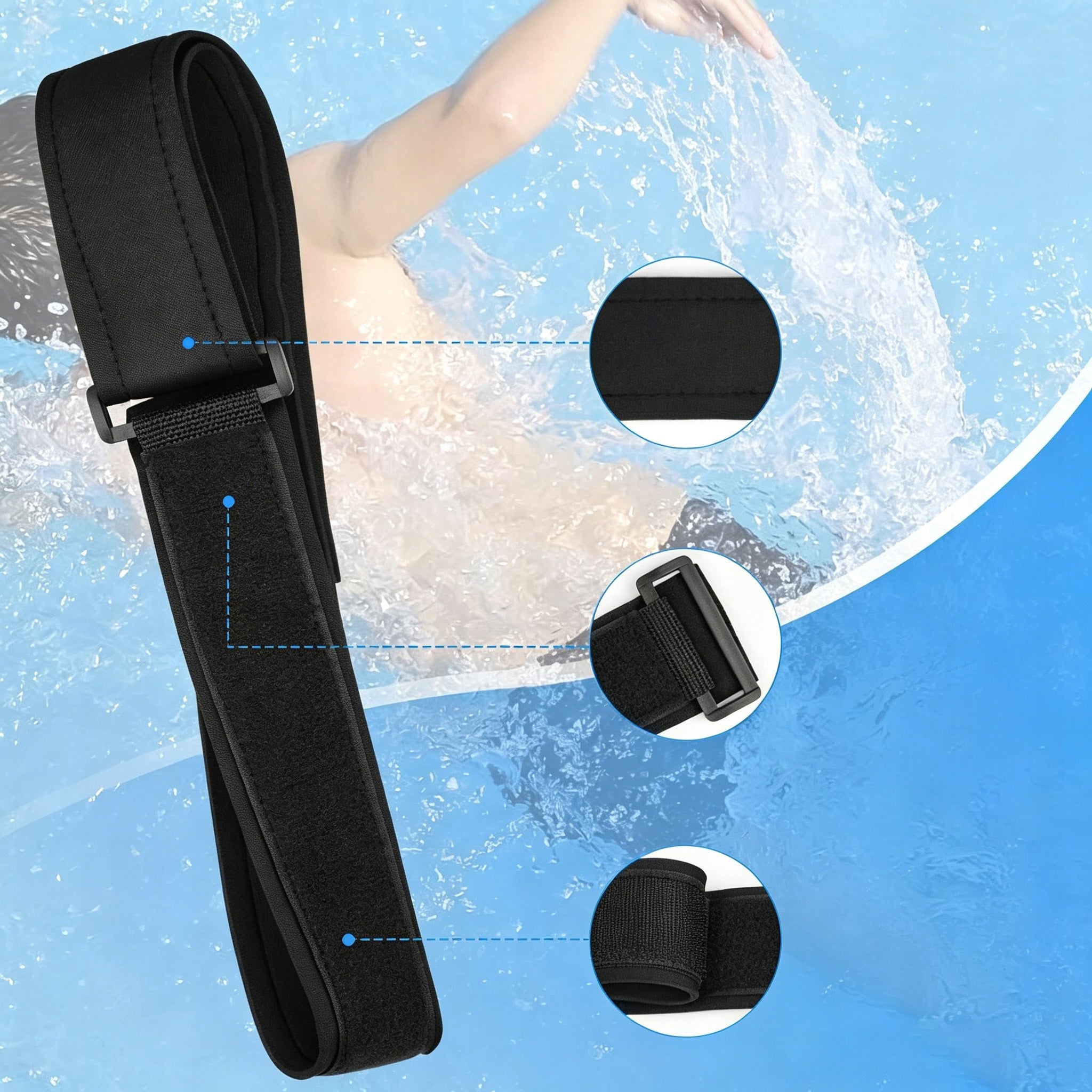 SWIMMING BELT IN THE POOL – RESISTANCE HARNESS, ADJUSTABLE, 4 M, FOR TEENAGERS Brand no brand