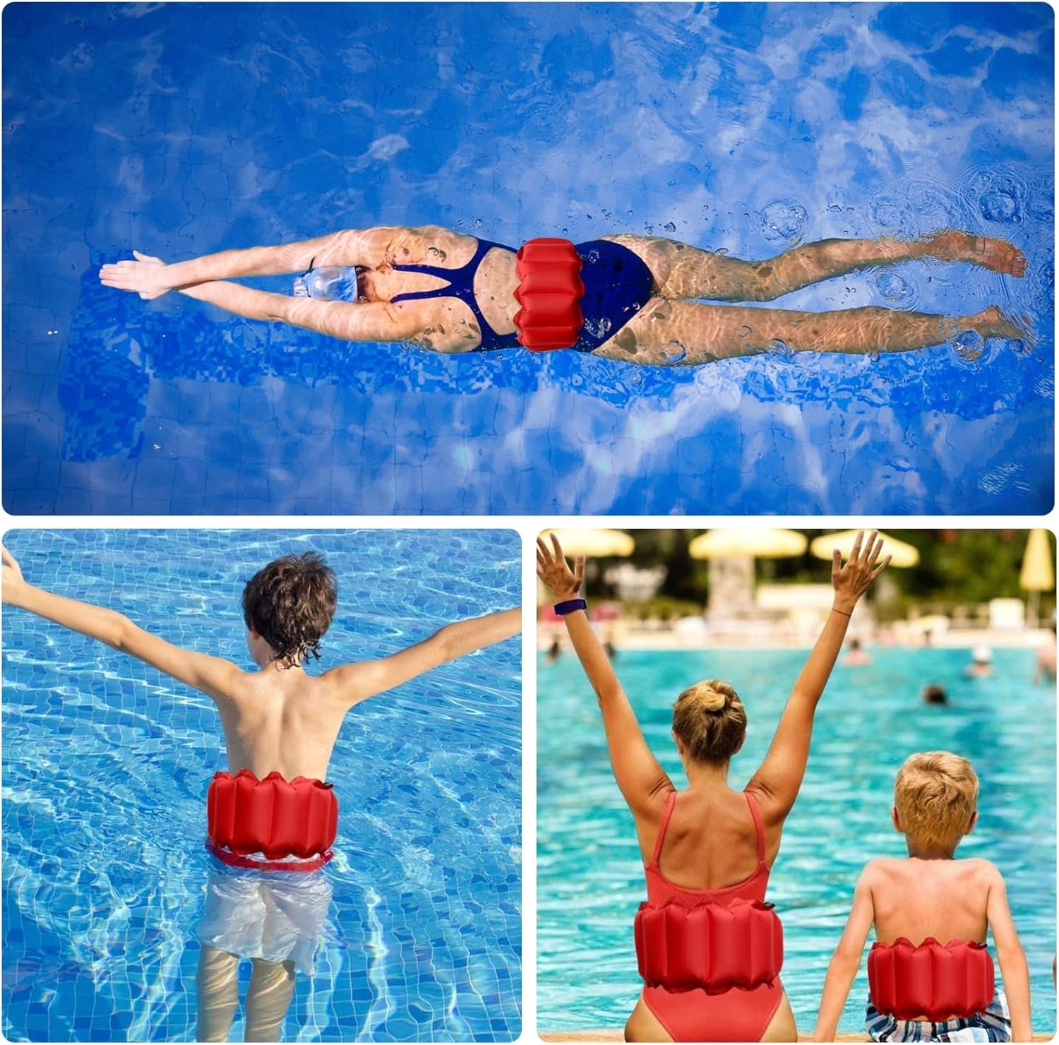 SWIMMING BELT PVC 2 PIECES WITH PUMP ADJUSTABLE SWIMMING POOL LEARNING SEA Kind buoyancy belt