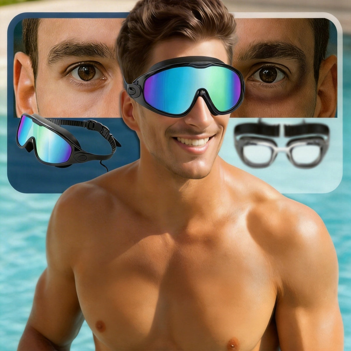 SWIMMING GOGGLES 100% ANTI-FOG + CASE Kind not specified