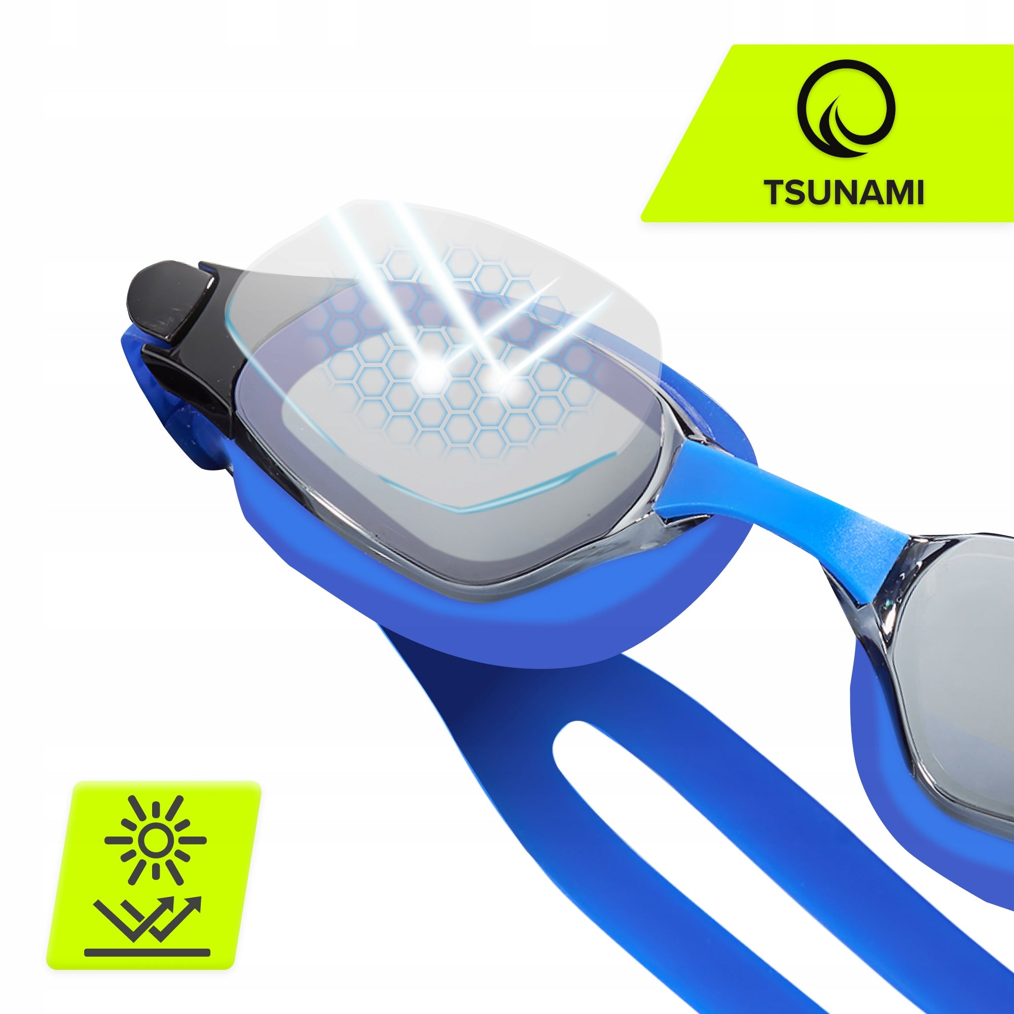 SWIMMING GOGGLES ANTI FOG SWIMMING POOL GLASSES ADJUSTABLE TSUNAMI EAN (GTIN) 5905973401784