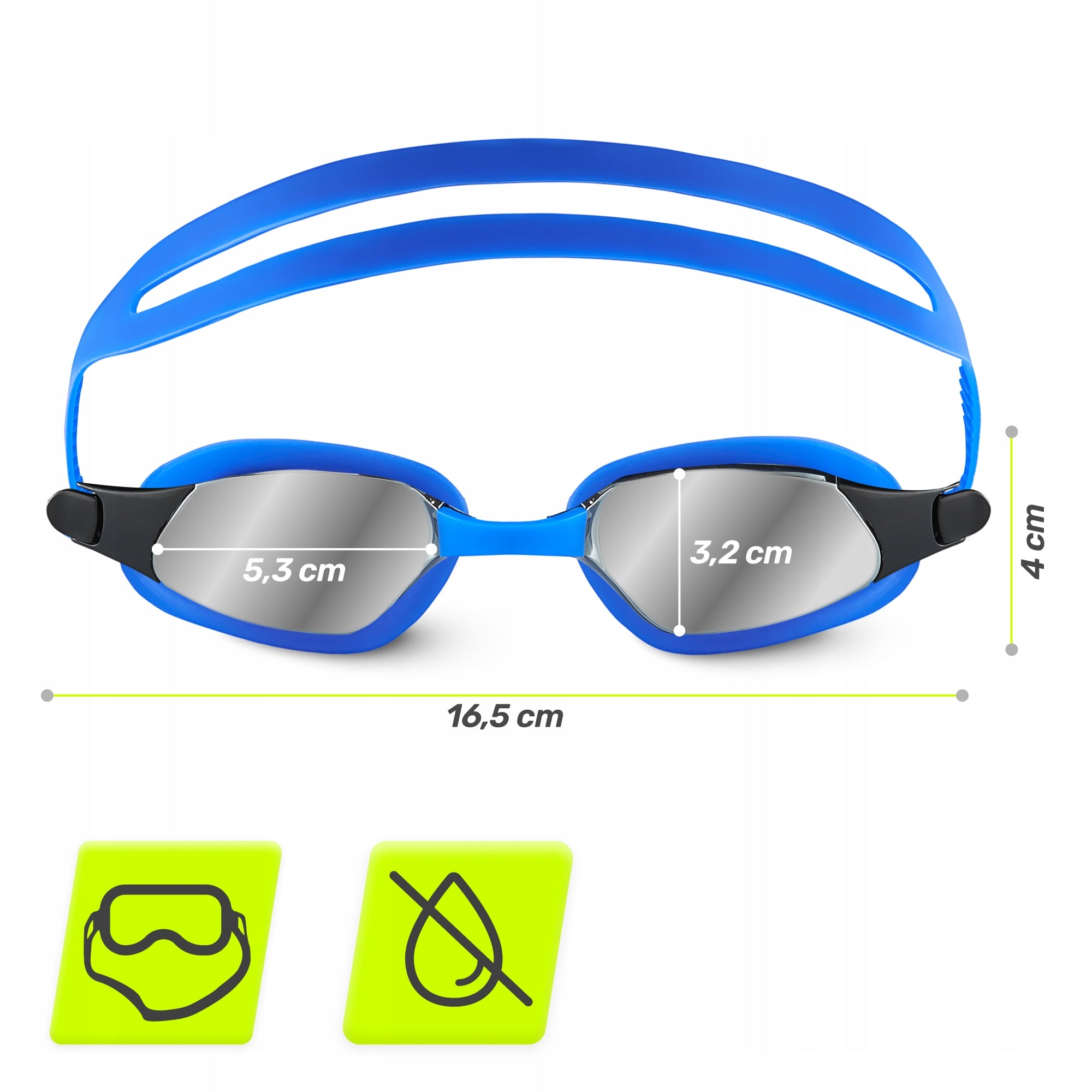SWIMMING GOGGLES ANTI FOG SWIMMING POOL GLASSES ADJUSTABLE TSUNAMI Manufacturer code Okulary pływackie z powłoką Anti-Fog SGO03
