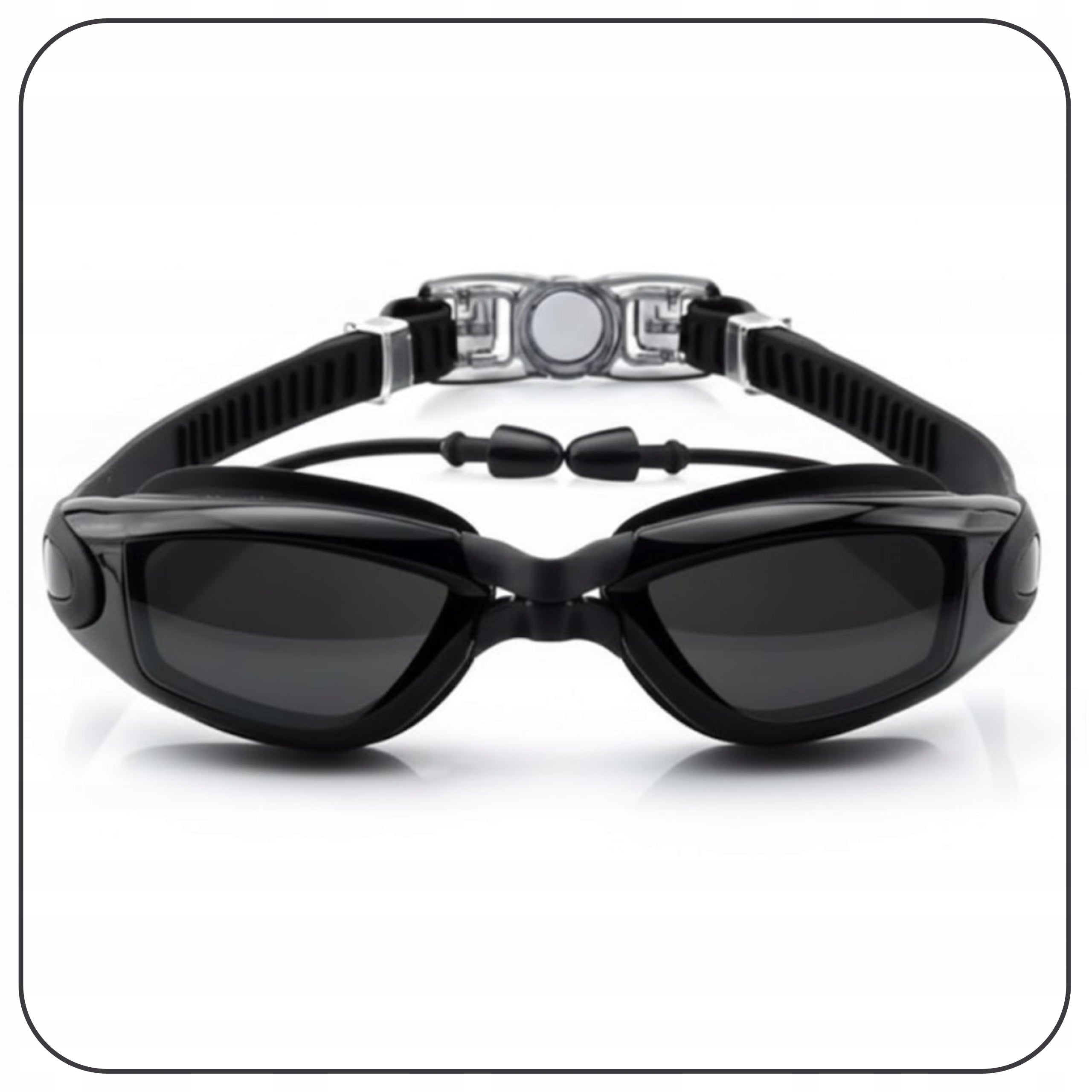 SWIMMING GOGGLES FOR POOL GLASSES Nose Ear Plugs ANTIFOG +Etui Manufacturer code Okulary pływackie z powłoką Anti-Fog