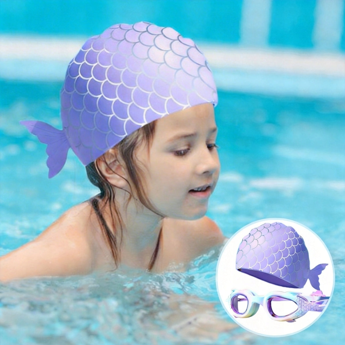 SWIMMING GOGGLES FOR SWIMMING POOL ANTI-FOG FOR SWIMMING GOGGLES FOR CHILDREN Color purple