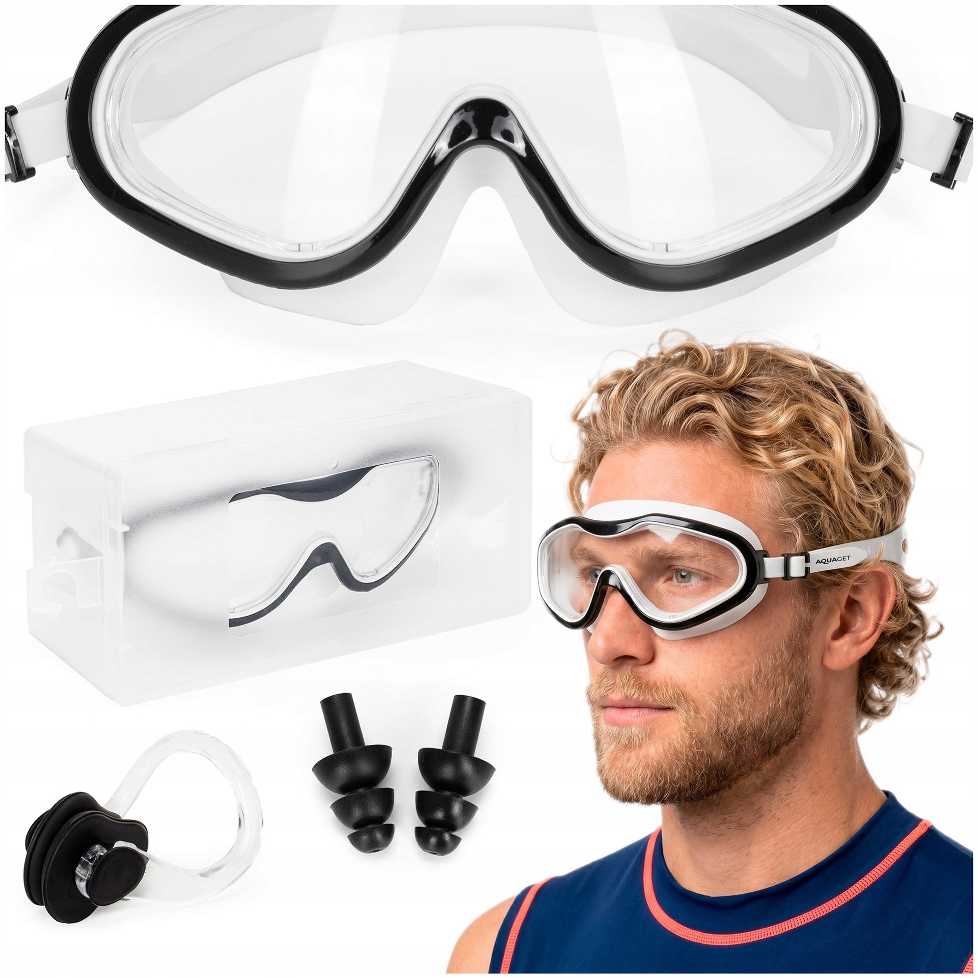 SWIMMING GOGGLES FOR SWIMMING POOL GOGGLES ANTI-FOG CASE UV filter