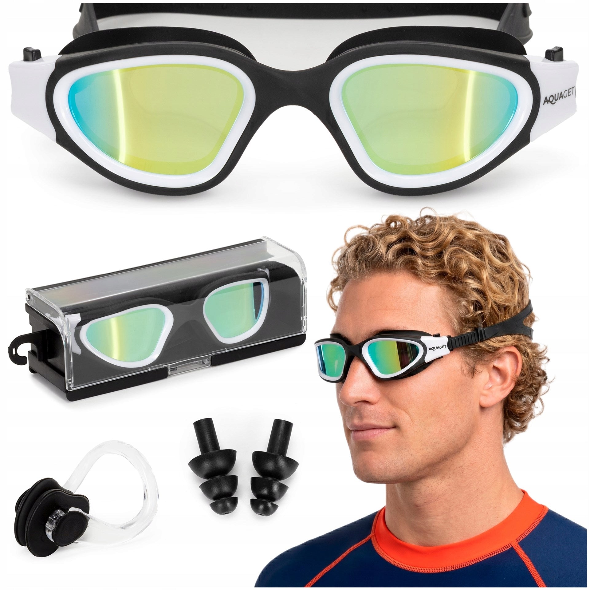 SWIMMING GOGGLES FOR SWIMMING POOL POLARIZATION GOGGLES ANTI-FOG UV filter Color multicolor