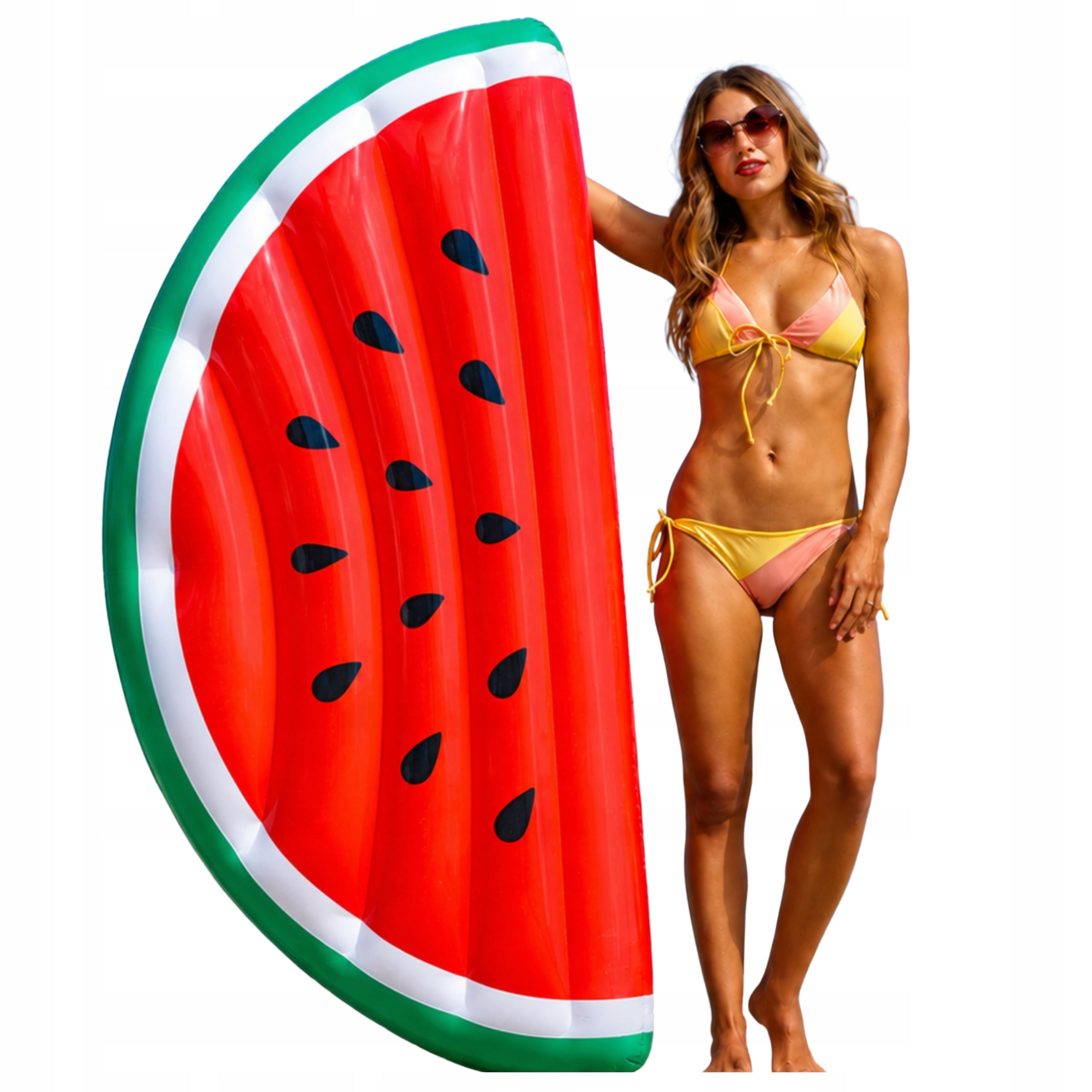 SWIMMING MATTRESS 170 CM CIRCLE INFLATABLE POOL INFLATABLE WATERMELON LARGE
