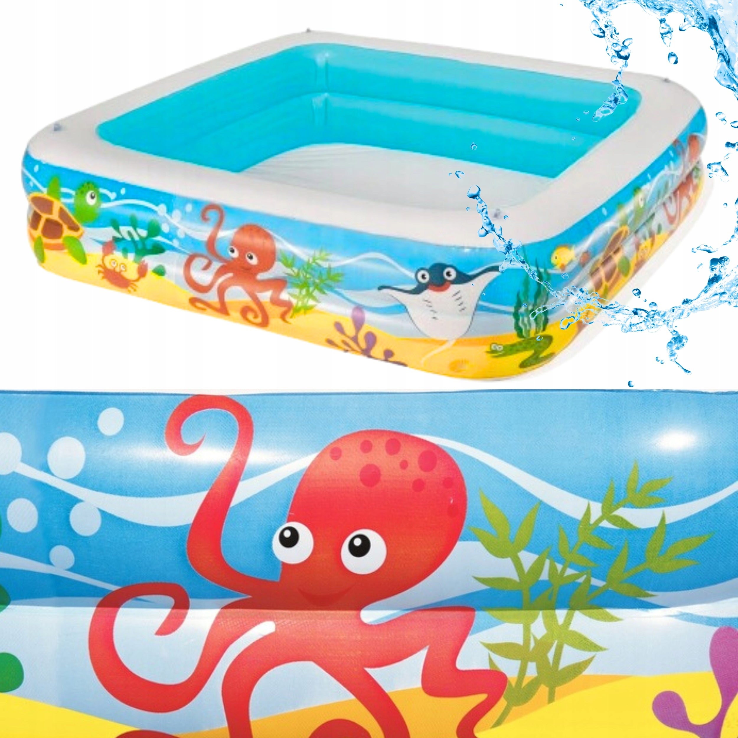SWIMMING POOL FOR CHILDREN Swimming pool with visor INFLATABLE 2in1 REMOVABLE CANOPY FOR SUMMER Height 114 cm
