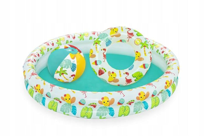 SWIMMING POOL INFLATABLE POOL SET BALL CIRCLE GARDEN PADDLING POOL FOR CHILDREN BESTWA Packaging status original