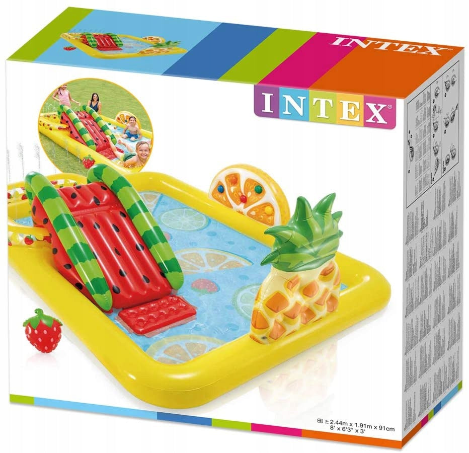 SWIMMING POOL INFLATABLE RECTANGULAR INTEX 57158 244 X 191CM FOR CHILDREN COLORFUL FRUIT Manufacturer code 57158