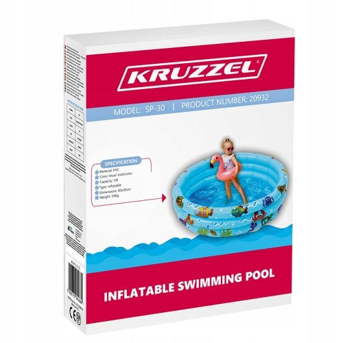 SWIMMING POOL INFLATABLE ROUND PADDLING POOL FOR CHILDREN 80 X 80 CM WITH SOFT BOTTOM Brand Kruzzel