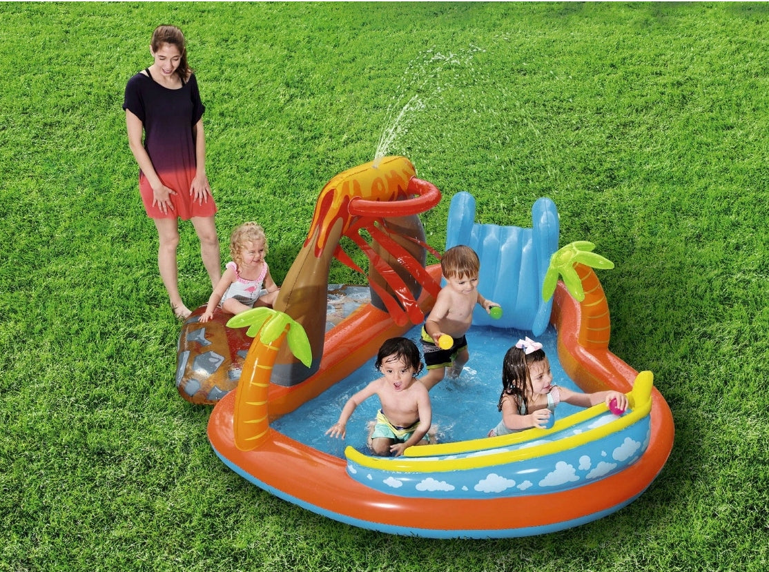 SWIMMING POOL PLAYGROUND LAVA FOR CHILDREN GARDEN INFLATABLE LARGE Volume 208 l