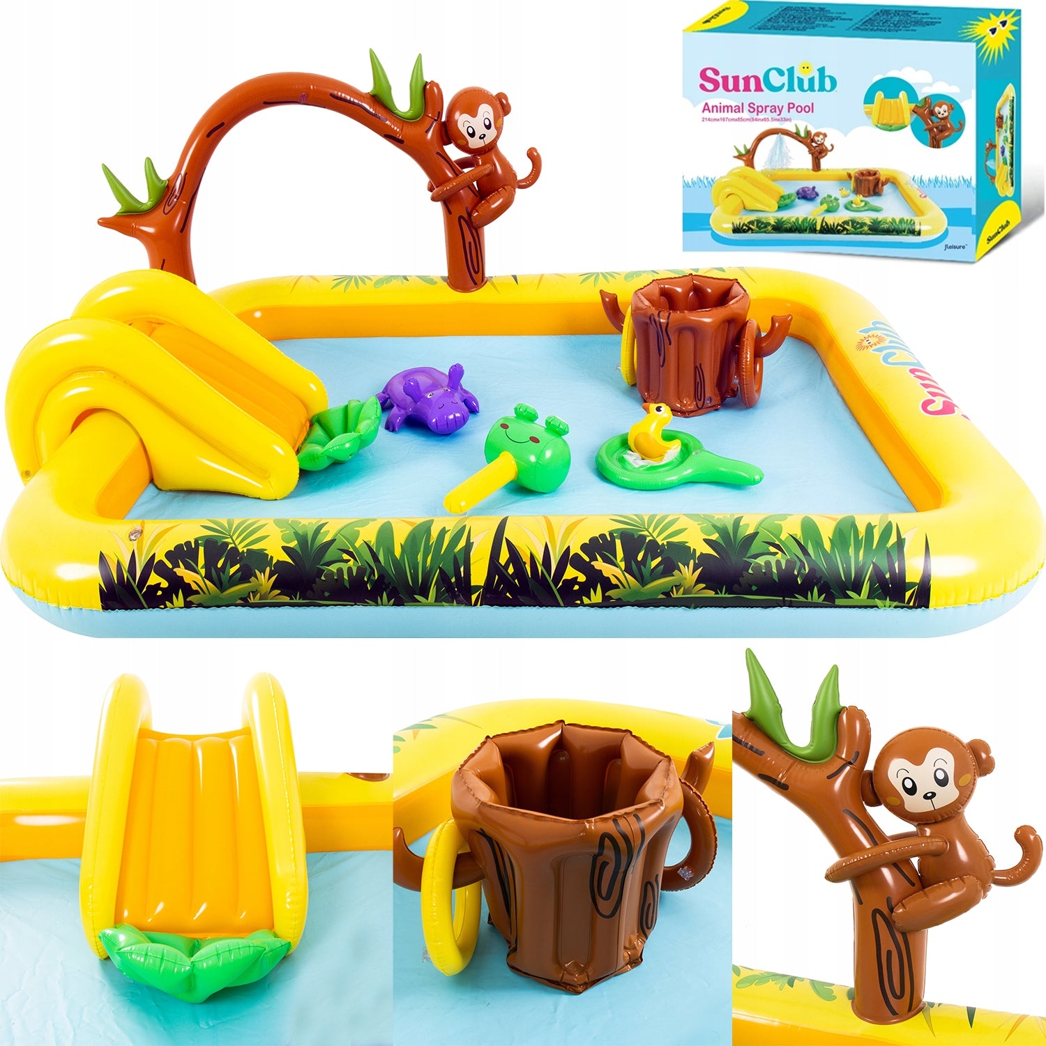SWIMMING POOL PLAYGROUND WATER PARK FOR CHILDREN SLIDE + TOYS FOUNTAIN