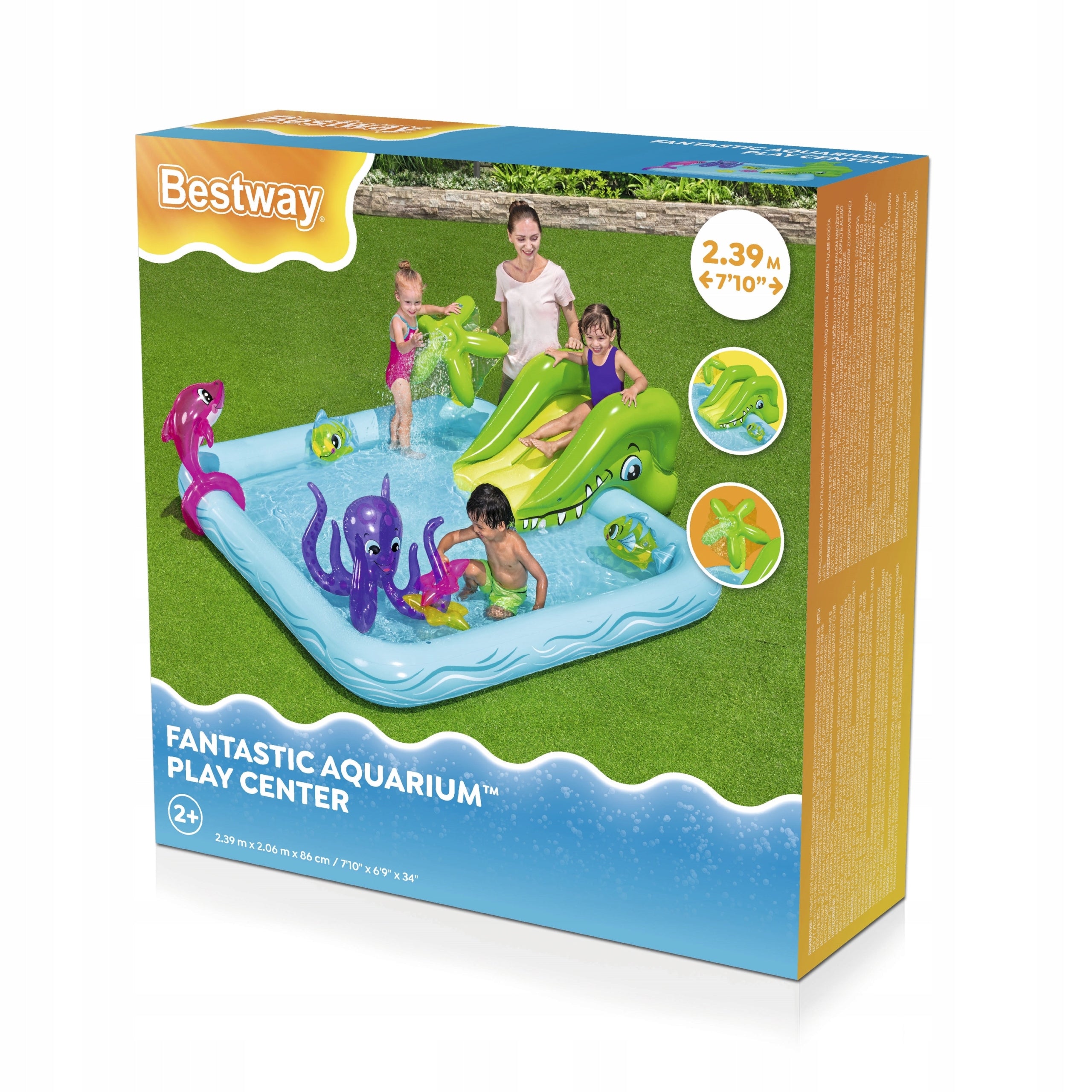 SWIMMING POOL SQUARE TOYS AQUARIUM WATER POOL FOUNTAIN 53052 BESTWAY Kid's age 2+ years