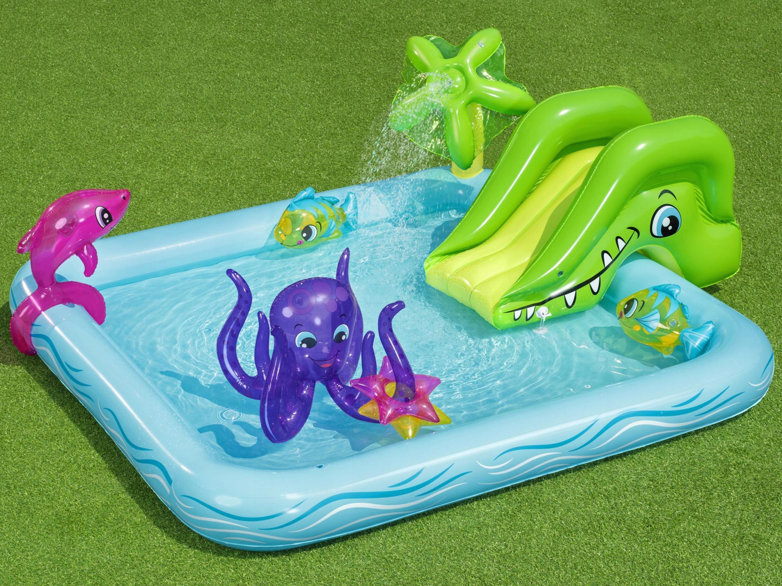 SWIMMING POOL SQUARE TOYS AQUARIUM WATER POOL FOUNTAIN 53052 BESTWAY Product width 208 cm