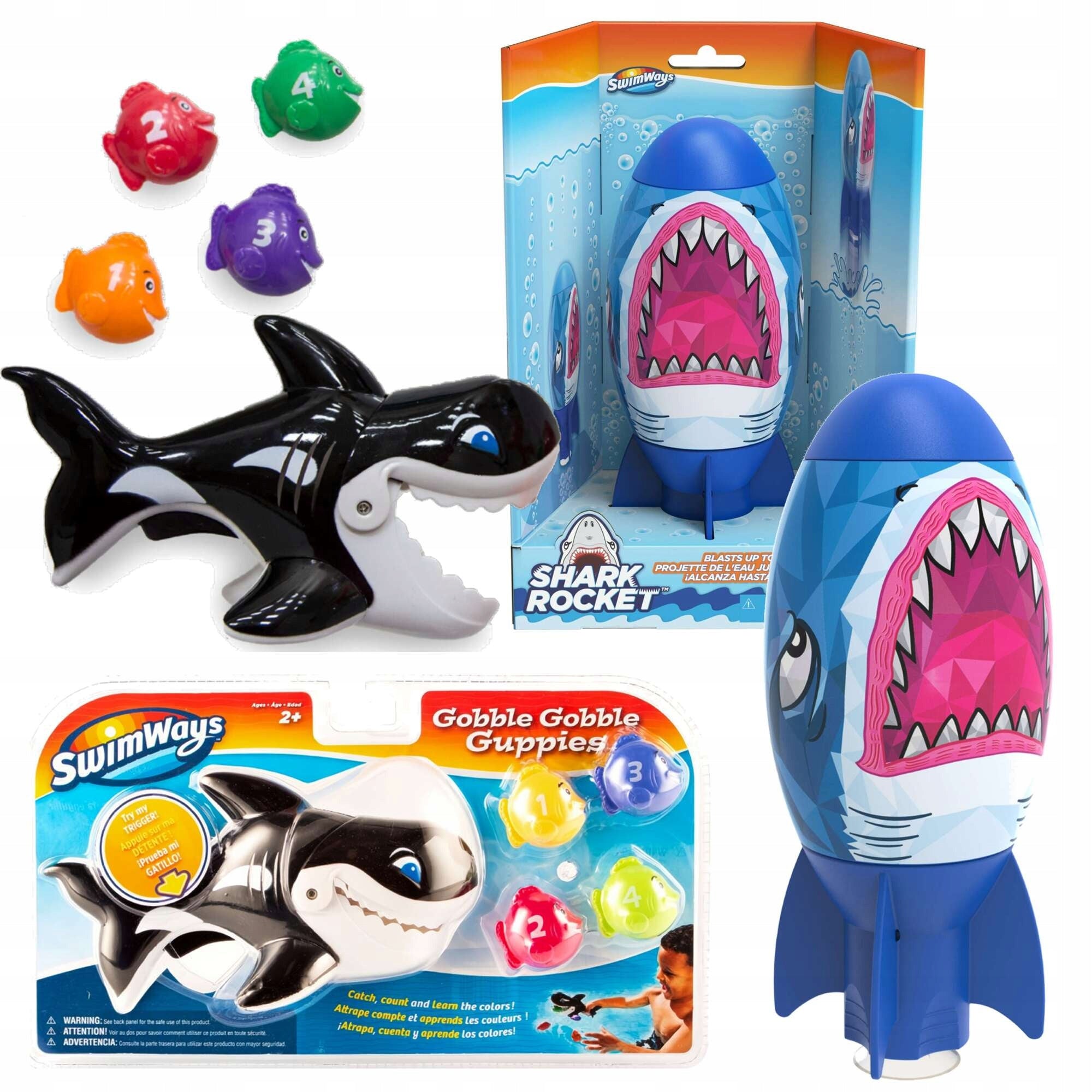 SWIMMING POOL WATER TOYS DIVING LEARNING SET ORCA + TORPEDO