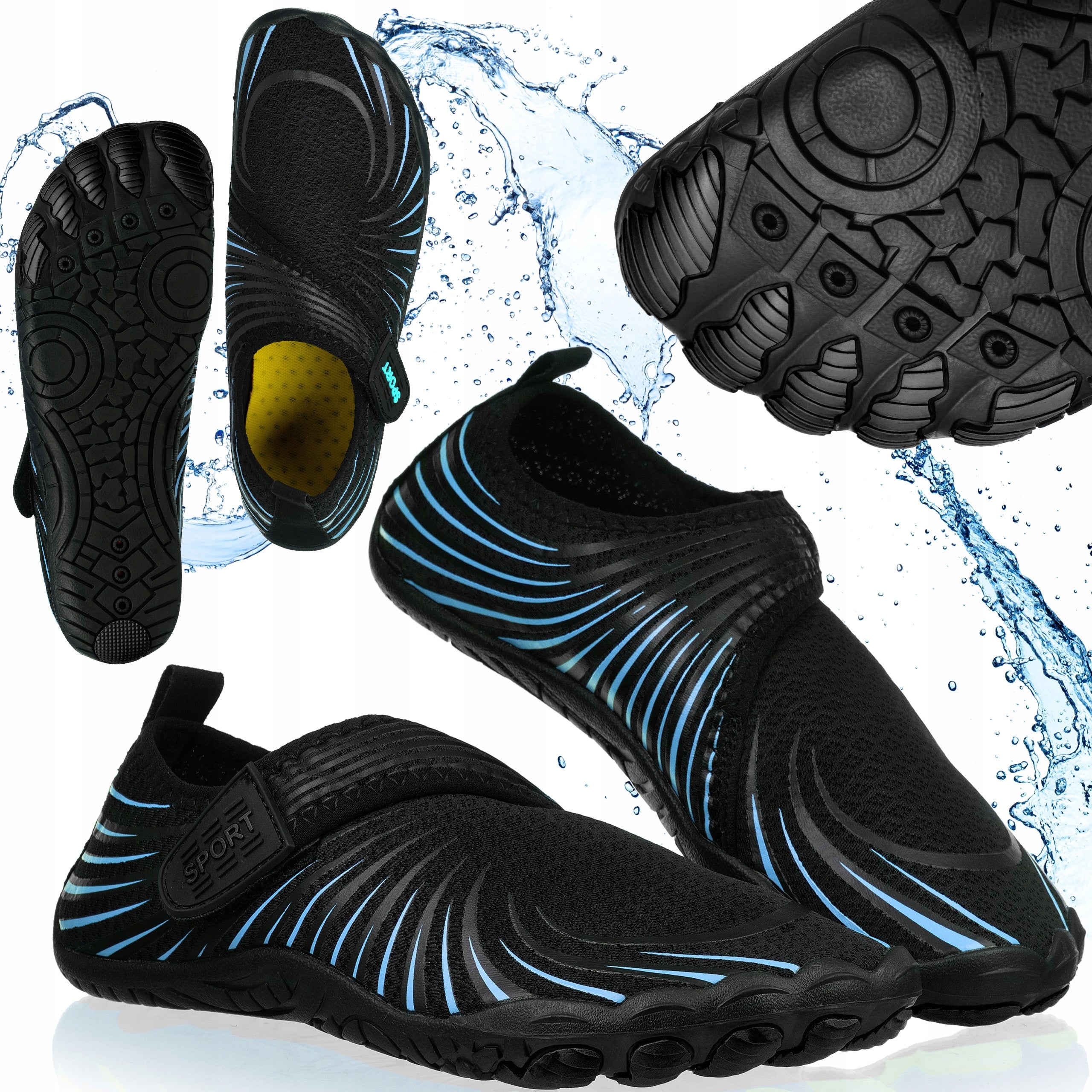 SWIMMING WATER SHOES FOR SEA URCHINS STONES WOMEN'S VELCRO 39 OUTTEC