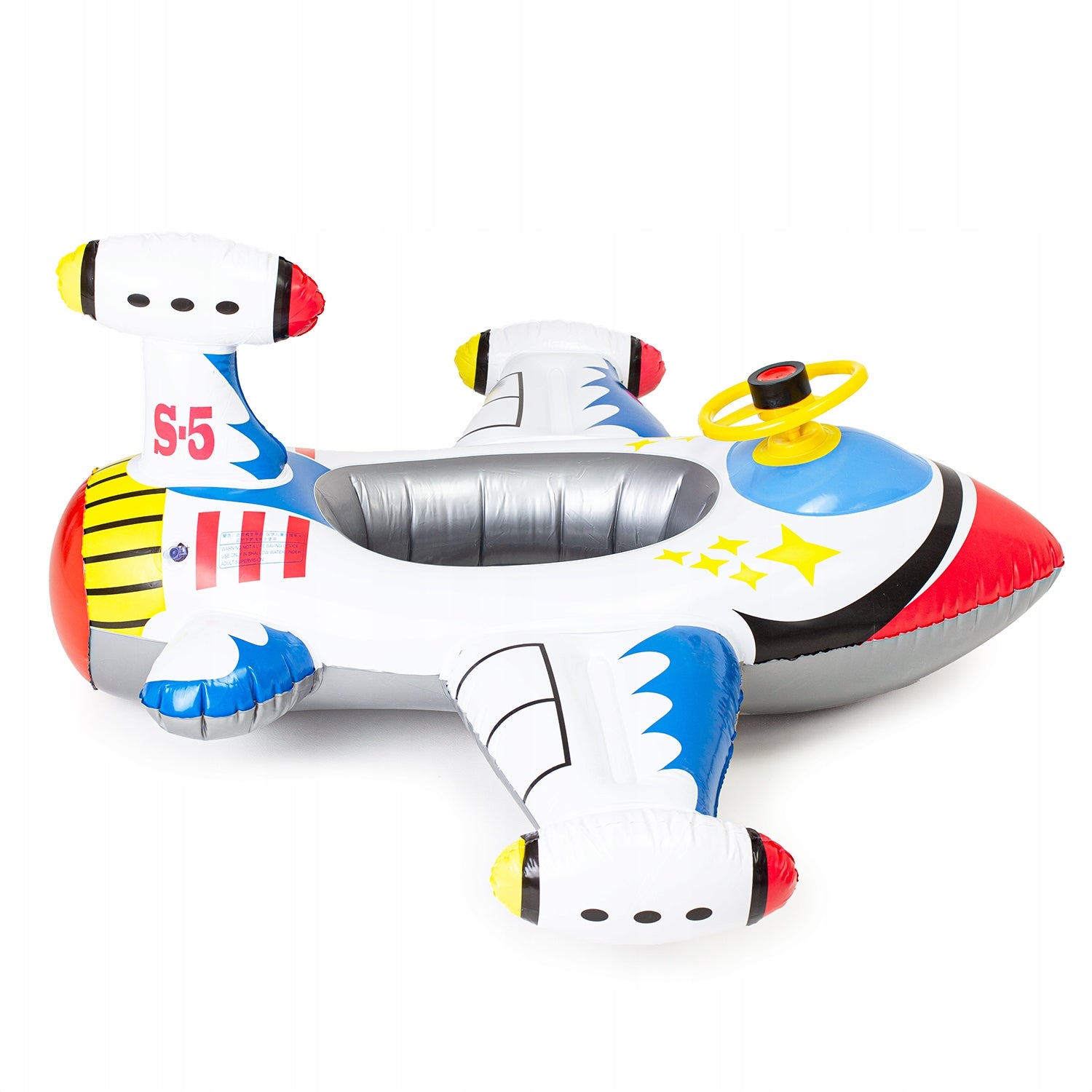 SWIMMING WHEEL AIRPLANE LARGE INFLATABLE WATER MATTRESS FOR CHILDREN SEAT Color multicolor