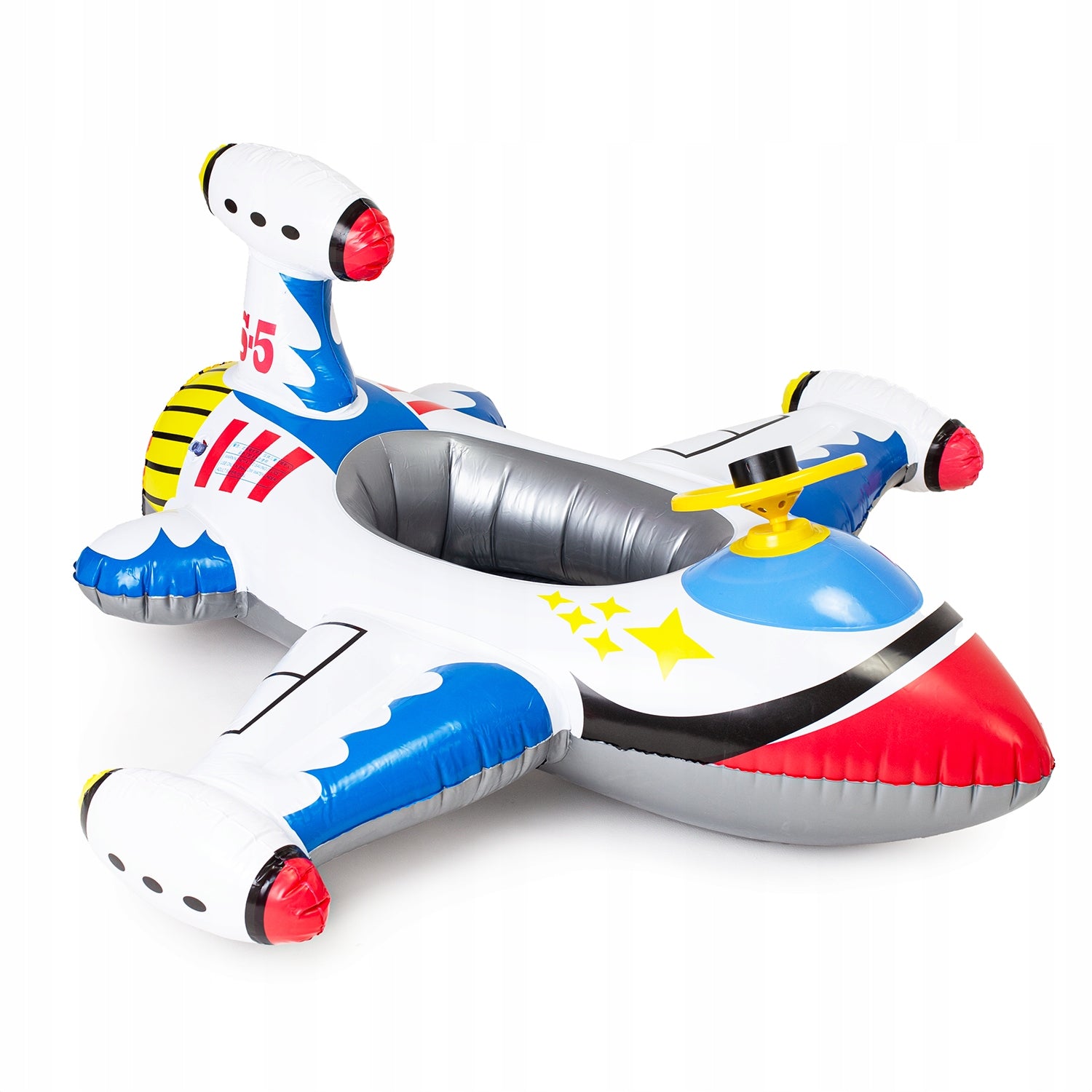 SWIMMING WHEEL AIRPLANE LARGE INFLATABLE WATER MATTRESS FOR CHILDREN SEAT Manufacturer code MP15 MATERAC DO WODY Z KIEROWNICĄ SAMOLOT