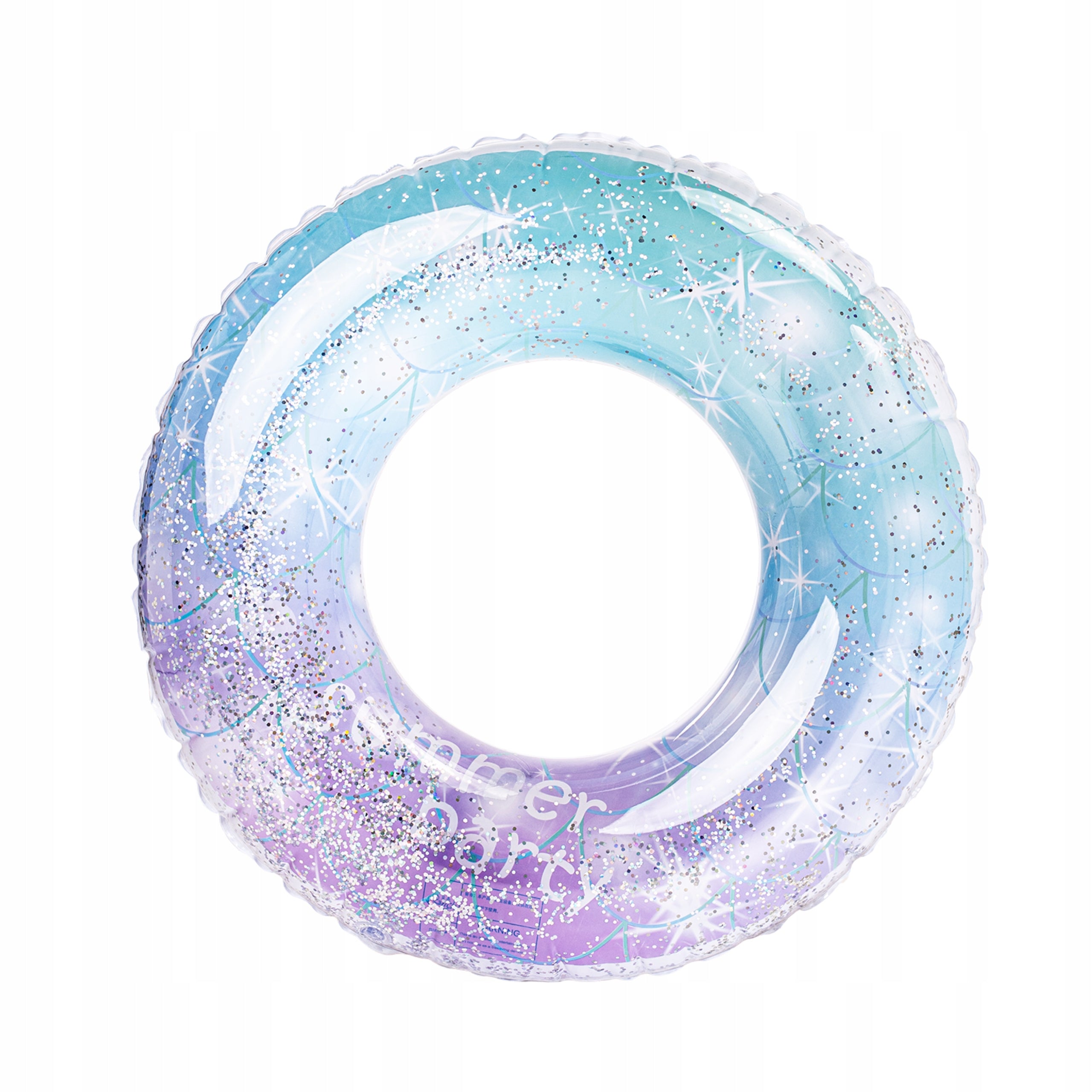 SWIMMING WHEEL CIRCLE MATTRESS INFLATABLE LARGE BEACH GLITTER 80CM FOR CHILDREN