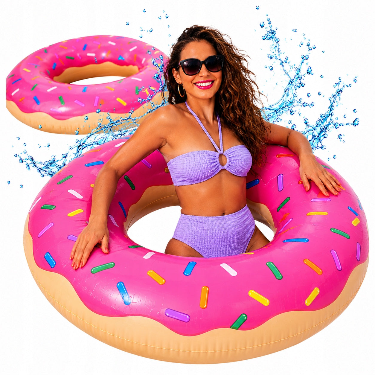 SWIMMING WHEEL INFLATABLE BEACH FOR SWIMMING POOL BEACHES CIRCLE DONUT 120 CM Packaging status original