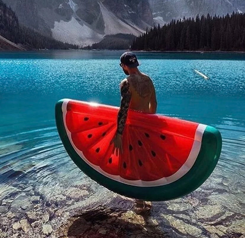 SWIMMING WHEEL LARGE MATTRESS INFLATABLE WATERMELON FOR ADULT CHILDREN Packaging status original