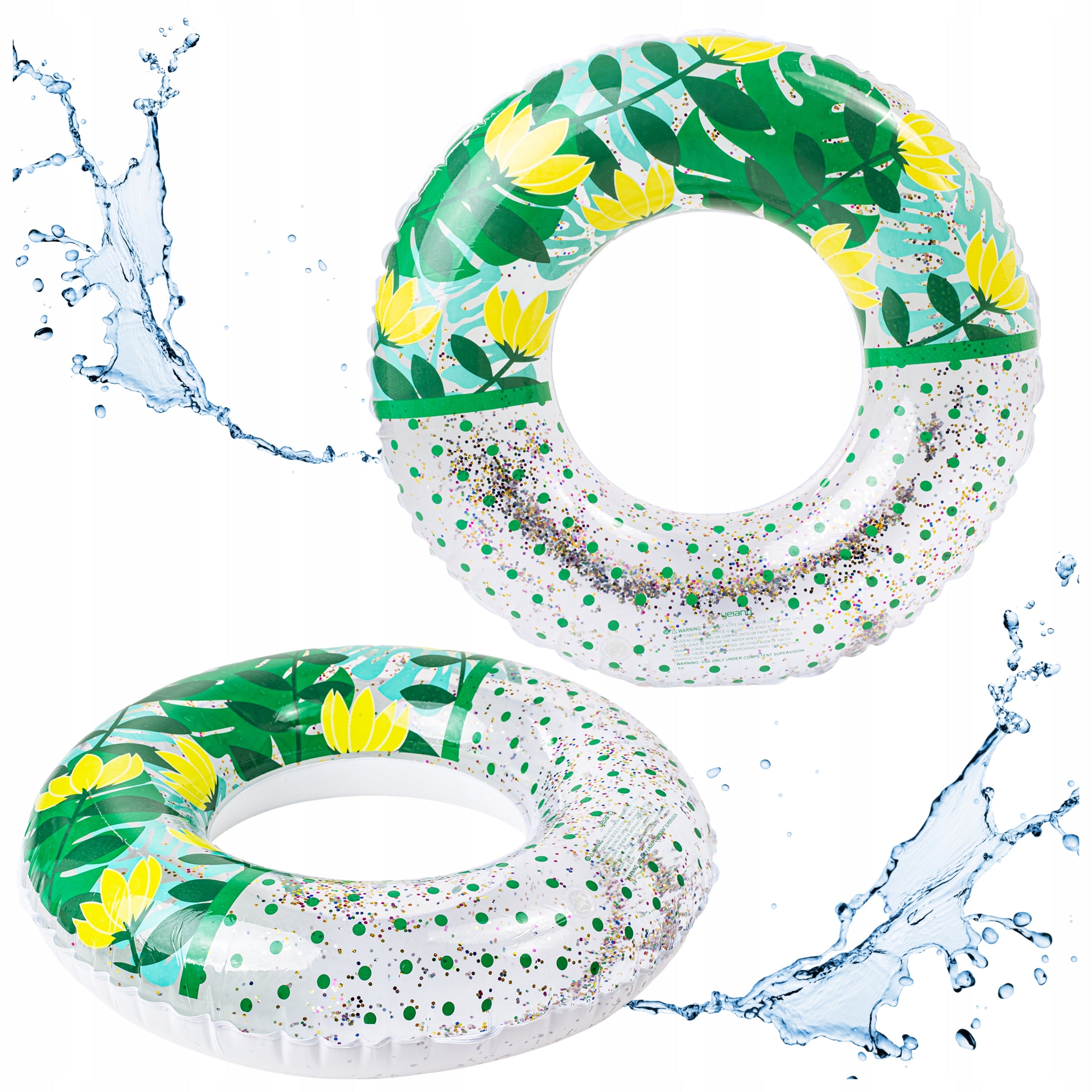 SWIMMING WHEEL MATTRESS INFLATABLE CIRCLE LARGE BEACH GLITTER 80CM FOR CHILDREN