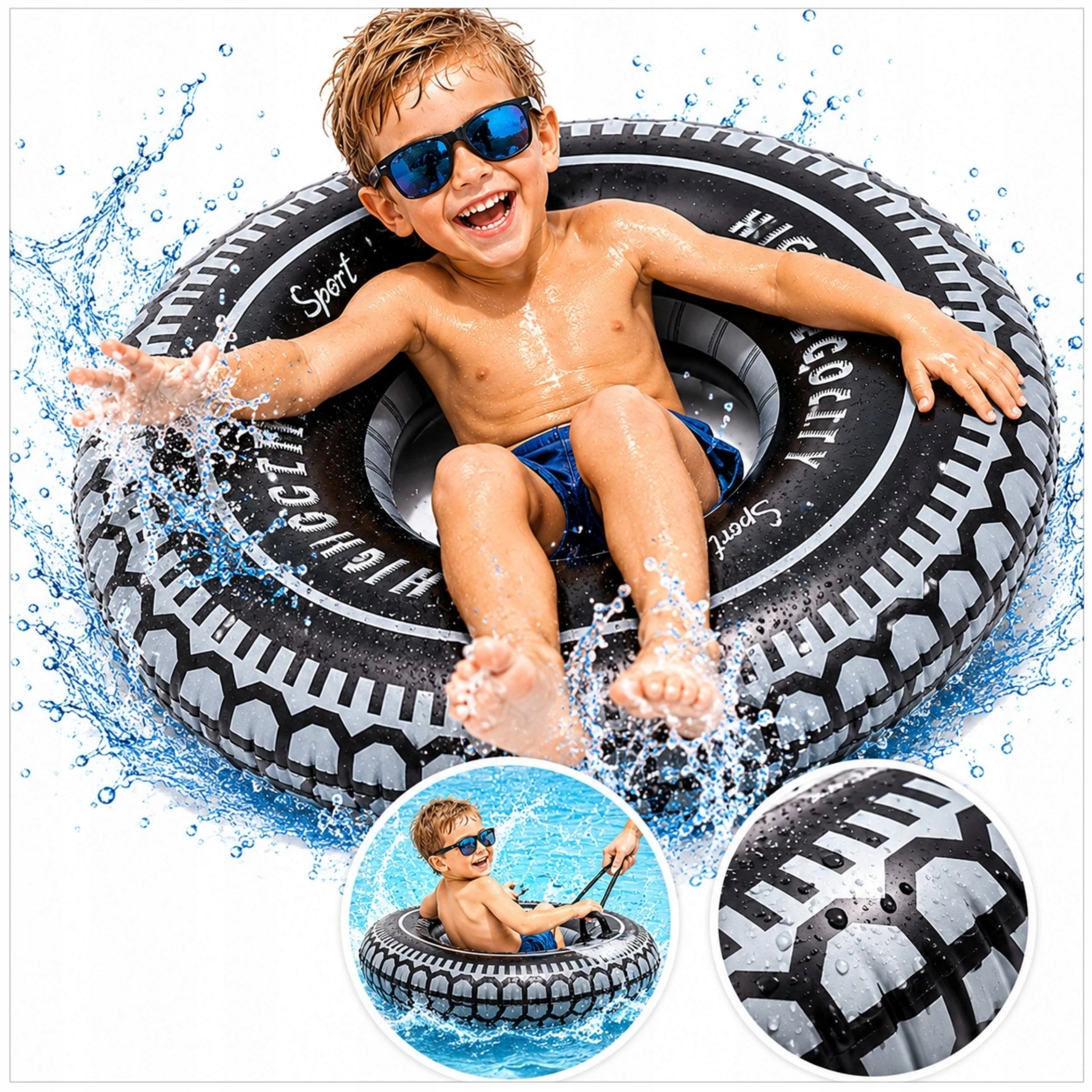 SWIMMING WHEEL TIRE 60CM INFLATABLE POOL WHEEL FOR BEACH BY THE WATER