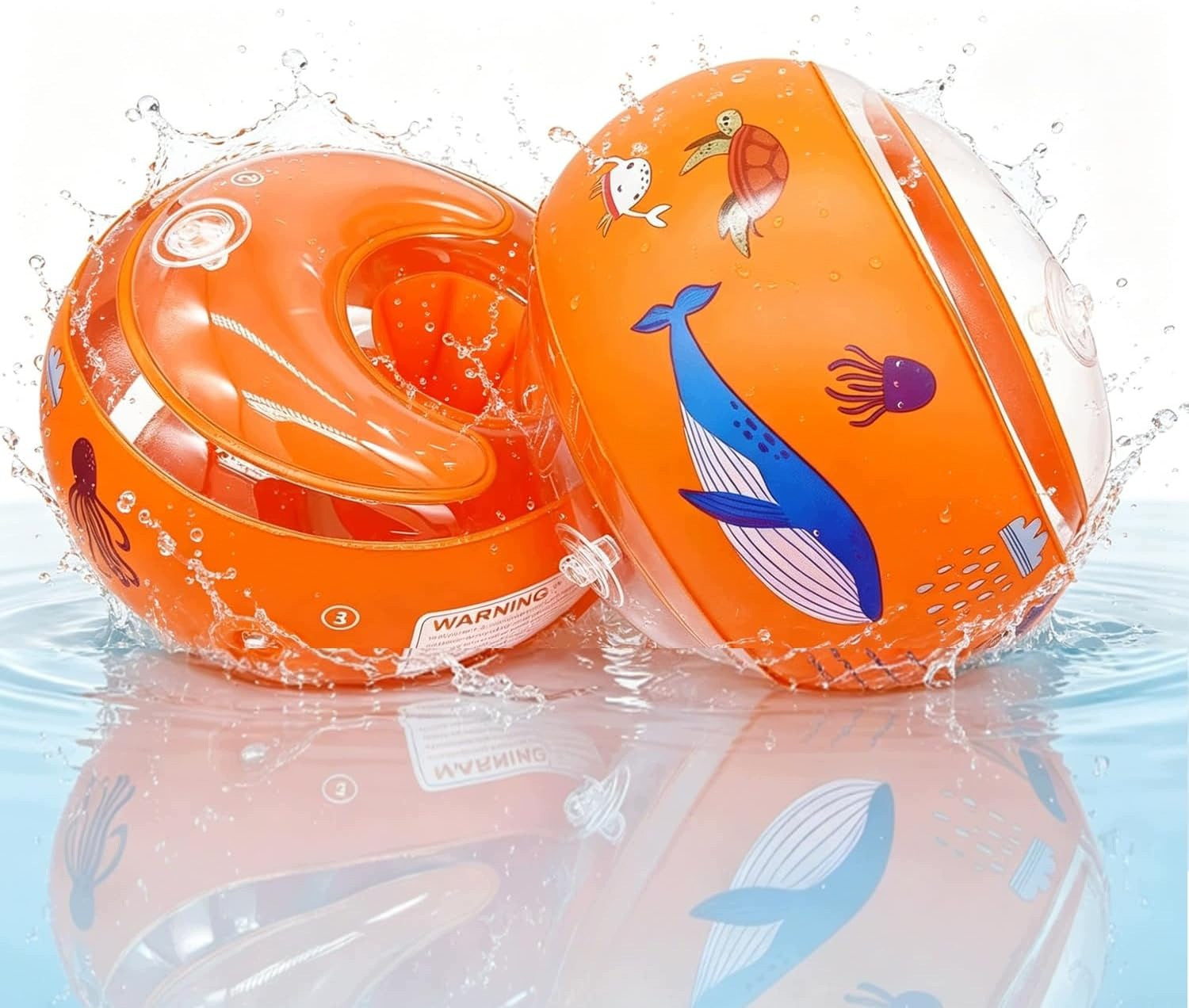 SWIMMING WINGS 2 PCS INFLATABLE 20-40KG TRANSPARENT