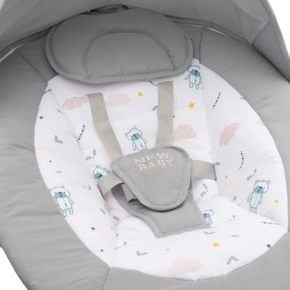 SWING FOR CHILDREN NEW BABY TEDDY PLUS WITH VIBRATION GREY Brand NEW BABY
