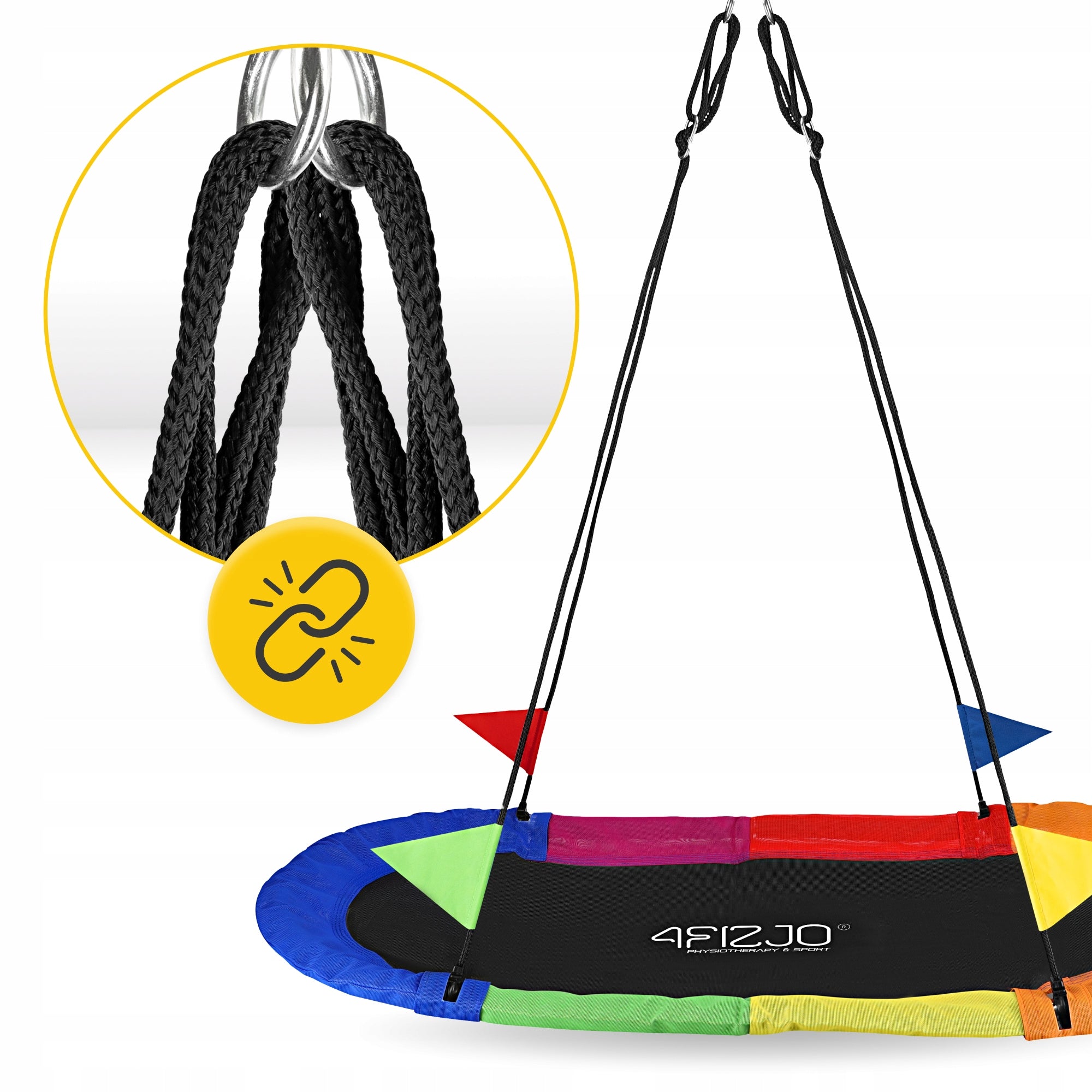 SWING FOR CHILDREN STRONG LARGE CHILDREN'S STORK NEST DURABLE XXL Manufacturer code Huśtawka ogrodowa dla dzieci 165x75 cm