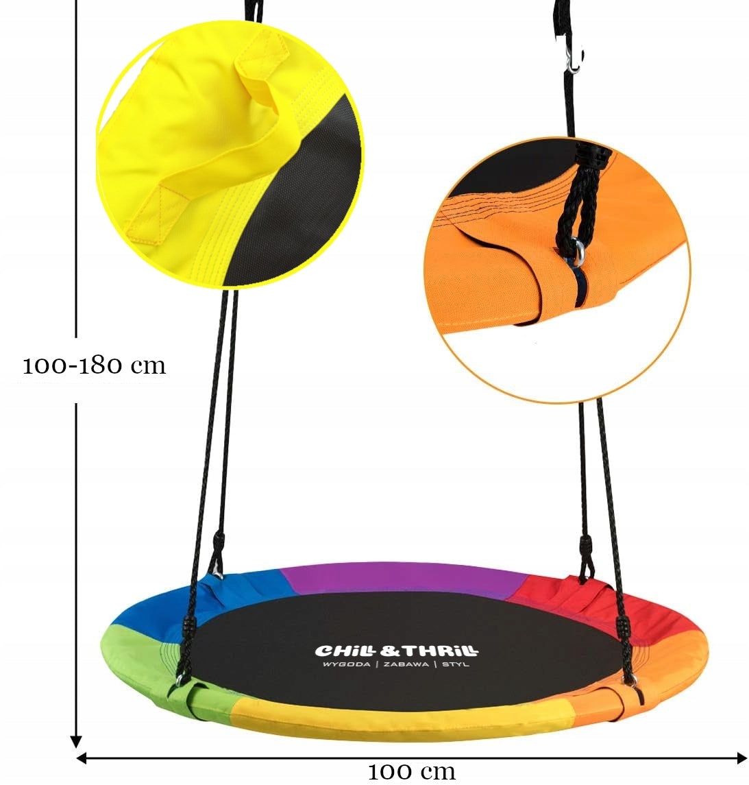 SWING FOR CHILDREN STRONG PREMIUM PLAYGROUND SENSORY HANDLES CUSHION Manufacturer Chill&Thrill