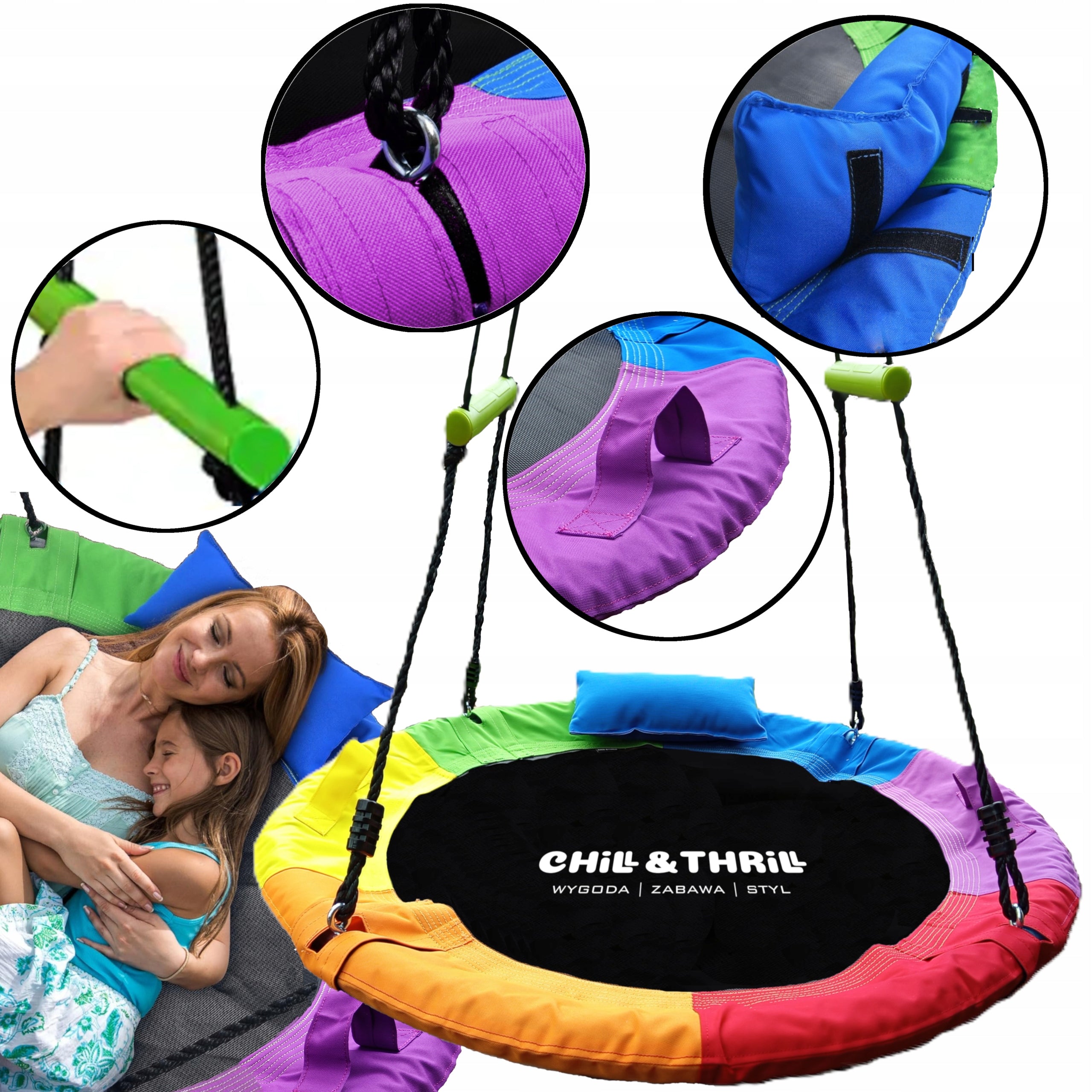 SWING FOR CHILDREN STRONG PREMIUM PLAYGROUND SENSORY HANDLES CUSHION