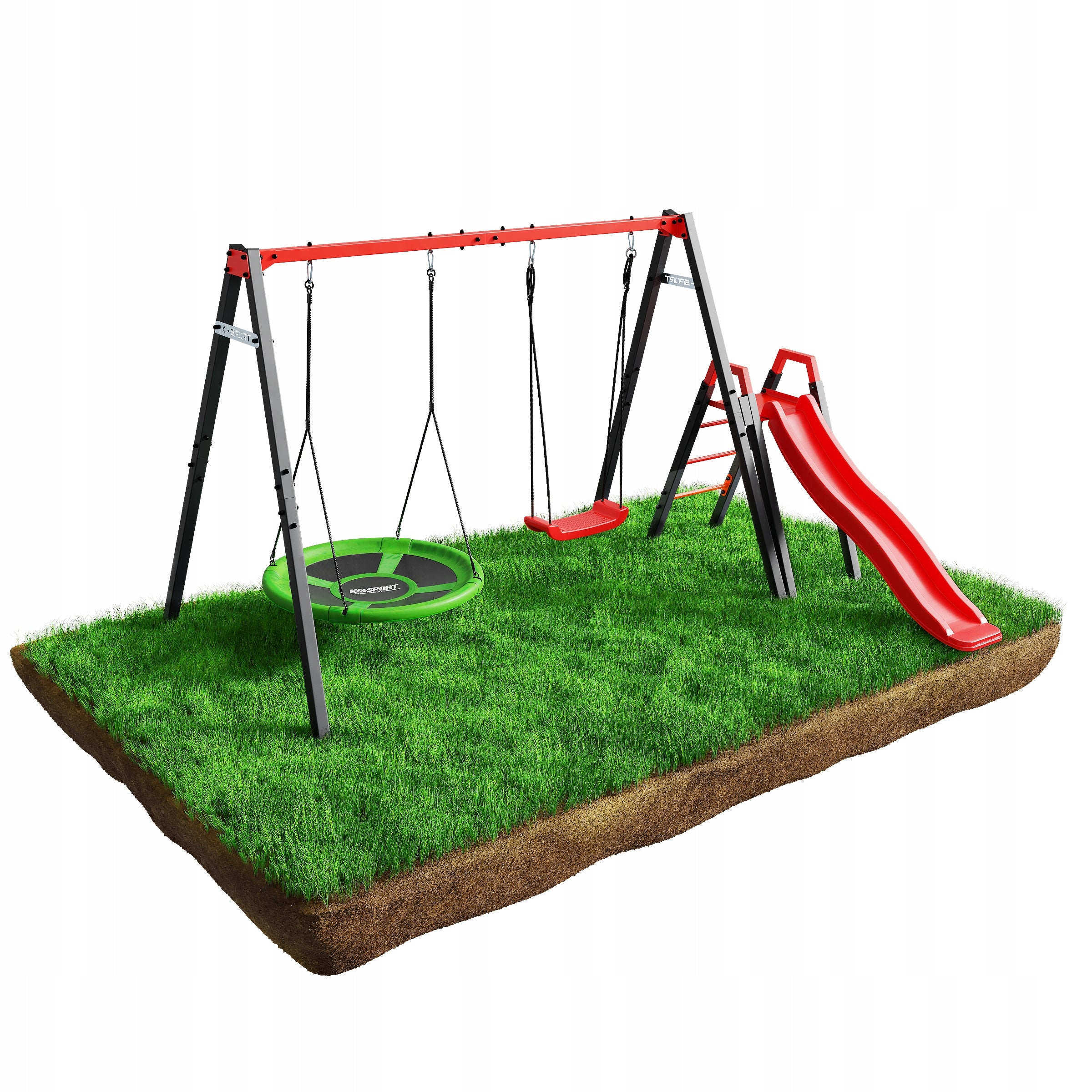 SWING Frame for children GARDEN SLIDE STORK NEST metal