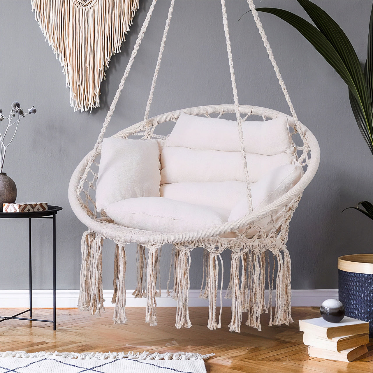 SWING GARDEN ARMCHAIR HANGING STORK NEST WITH PILLOW FOR HOME GARDEN Seat width 60 cm