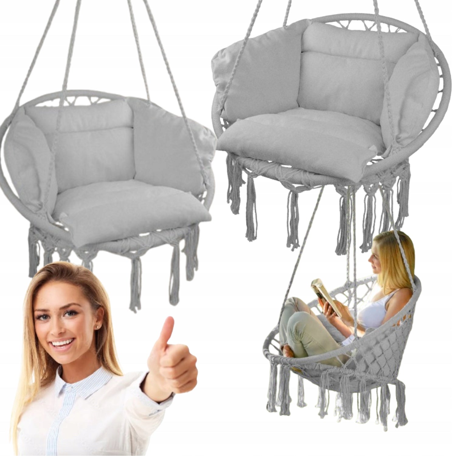 SWING GARDEN ARMCHAIR HANGING STORK NEST WITH PILLOW GARDEN HOUSE