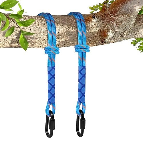 SWING HAMMOCK ATTACHMENT ROPE 2M CARABINERS STEEL SET FOR HOME Brand no brand