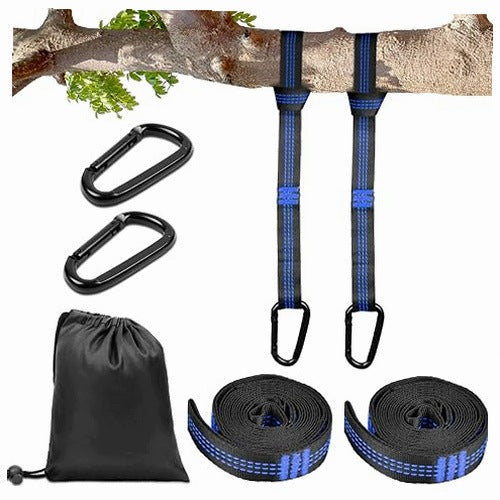 SWING HAMMOCK ATTACHMENT ROPE 2M CARABINERS STEEL SET FOR HOME