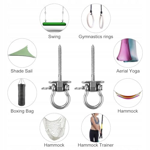 SWING HOOKS SWIVEL STAINLESS STEEL SET OF 2 CEILING MOUNTING Manufacturer code Bez marki